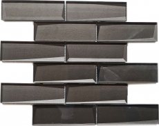 Glass mosaic mosaic tile Metro 3D look terra brown anthracite kitchen splashback MOS88-XB09