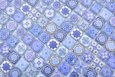 Hand-painted mosaic tile Glass mosaic combination Retro Biscuit blue Tile backsplash bathroom MOS78-RB33_m