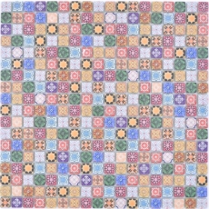 Glass mosaic mosaic tile retro Moroccan ornamental look colorful tile mirror bathroom MOS78-RB83