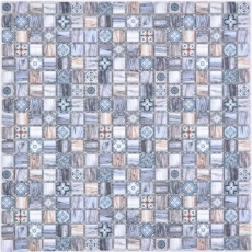 Hand sample mosaic tile glass mosaic combi retro wood gray blue dark dark bathroom kitchen MOS78-W49_m