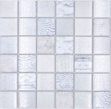 Hand sample mosaic tile glass mosaic combi forest white kitchen splashback tile backsplash MOS78-W18_m