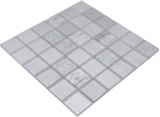 Hand sample mosaic tile glass mosaic combi forest white kitchen splashback tile backsplash MOS78-W18_m