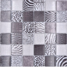 Hand sample mosaic tile glass mosaic combi forest black wall bathroom kitchen MOS78-W28_m