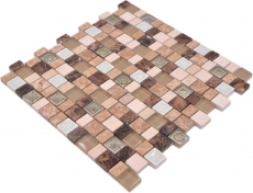 Hand-painted mosaic tile Mosaic composite multi-format stone resin ceramic mix emperador tile backsplash MOS85-2FD_m