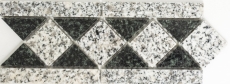Mosaic border Borde Padang natural stone gray black 8x20 cm Article 860/BT