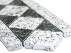 Mosaic border Borde Padang natural stone gray black 8x20 cm Article 860/BT
