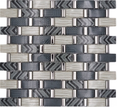 Glass mosaic mosaic tile gray silver gold glossy wall kitchen bathroom shower - MOS83-MW20