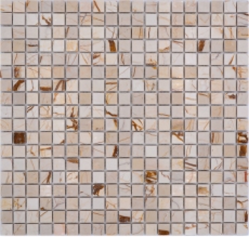 Natural stone mosaic marble golden cream polished wall floor kitchen bathroom shower MOS38-15-2807