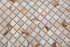 Natural stone mosaic marble golden cream polished wall floor kitchen bathroom shower MOS38-15-2807