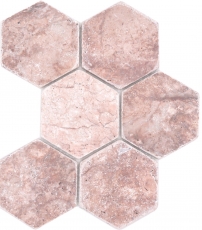 Natural stone mosaic tiles terrace travertine red matt wall floor kitchen bathroom shower MOS42-HX145