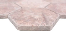 Natural stone mosaic tiles terrace travertine red matt wall floor kitchen bathroom shower MOS42-HX145