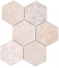 Natural stone mosaic tiles terrace travertine beige matt wall floor kitchen bathroom shower MOS42-HX146