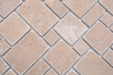 Natural stone mosaic tiles terrace travertine walnut matt wall floor kitchen bathroom shower MOS40-FP44