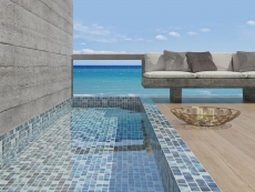 Swimming pool mosaic pool mosaic glass mosaic royal blue iridescent glossy wall floor kitchen bathroom shower MOS220-P56384_f