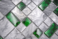 Natural stone glass mosaic gray with green glossy wall floor kitchen bathroom shower - MOS88-0405_f