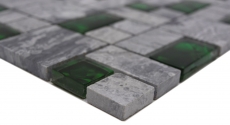 Natural stone glass mosaic gray with green glossy wall floor kitchen bathroom shower - MOS88-0405_f