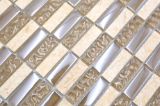 Natural stone glass mosaic beige glossy wall kitchen bathroom shower - MOS87-SM128_f