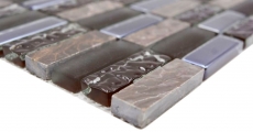 Natural stone glass mosaic brown glossy wall kitchen bathroom shower - MOS87-SM138_f