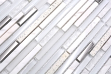 Natural stone glass mosaic composite/stone white glossy wall kitchen bathroom shower - MOS86-SV62_f