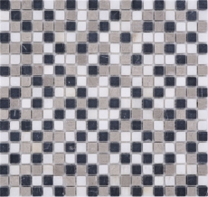Natural stone mosaic marble beige gray black matt wall floor kitchen bathroom shower MOS38-15-1125_f