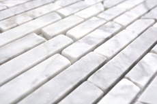 Natural stone mosaic tiles marble white carrara look matt wall floor kitchen bathroom shower MOS40-Brick2000_f