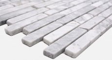 Natural stone mosaic tiles marble white carrara look matt wall floor kitchen bathroom shower MOS40-Brick2000_f