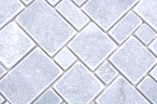 Natural stone mosaic tiles marble light gray matt wall floor kitchen bathroom shower MOS40-FP40_f