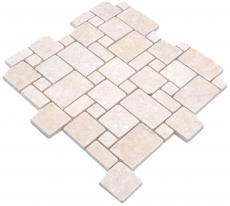 Natural stone mosaic tiles marble ivory matt wall floor kitchen bathroom shower MOS40-FP41_f