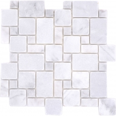 Natural stone mosaic tiles marble white matt wall floor kitchen bathroom shower MOS40-FP42_f