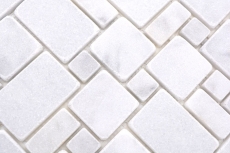 Natural stone mosaic tiles marble white matt wall floor kitchen bathroom shower MOS40-FP42_f