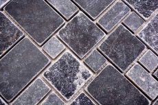 Natural stone mosaic tiles marble black matt wall floor kitchen bathroom shower MOS40-FP43_f