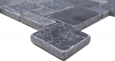 Natural stone mosaic tiles marble black matt wall floor kitchen bathroom shower MOS40-FP43_f