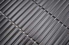 Ceramic mosaic mosaic rods black matt wall kitchen bathroom shower MOS24-CG01_f