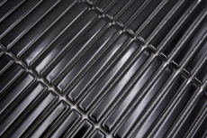 Ceramic mosaic mosaic rods black glossy wall kitchen bathroom shower MOS24-CG21_f
