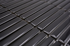 Ceramic mosaic mosaic rods black glossy wall kitchen bathroom shower MOS24-CG21_f
