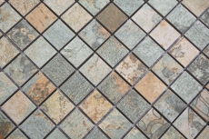 Hand-painted ceramic mosaic porcelain stoneware beige brown gray-green matt wall floor kitchen bathroom shower MOS18-25CB_m
