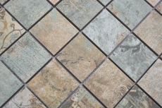 Hand-painted ceramic mosaic porcelain stoneware beige brown green matt wall floor kitchen bathroom shower MOS14-47CB_m