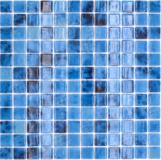 Hand sample swimming pool mosaic pool mosaic glass mosaic blue iridescent glossy wall floor kitchen bathroom shower MOS220-P56255_m