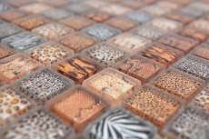 Hand-painted glass mosaic mosaic tile light brown glossy safari wall kitchen bathroom shower MOS68-WL54_m
