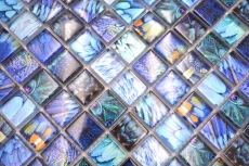 Hand-painted glass mosaic mosaic tile blue glossy Bird wall kitchen bathroom shower MOS68-WL74_m