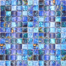Hand-painted glass mosaic mosaic tile blue glossy Bird wall kitchen bathroom shower MOS68-WL74_m