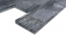 Hand pattern glass mosaic mosaic tile black with silver glossy wall kitchen bathroom shower MOS88-SW02_m