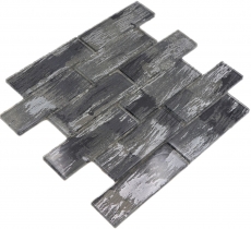 Hand pattern glass mosaic mosaic tile black with silver glossy wall kitchen bathroom shower MOS88-SW02_m