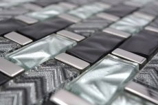 Hand pattern glass mosaic mosaic tile gray black silver glossy wall kitchen bathroom shower - MOS83-MW10_m