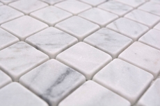 Hand sample natural stone mosaic marble white carrara look matt wall floor kitchen bathroom shower MOS42-32-2000_m