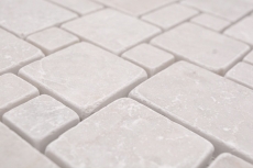 Hand-painted natural stone mosaic tiles marble ivory matt wall floor kitchen bathroom shower MOS40-FP41_m