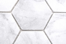 Hand-painted natural stone mosaic tiles marble white matt wall floor kitchen bathroom shower MOS42-HX142_m