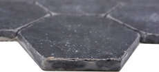 Hand-painted natural stone mosaic tiles marble black matt wall floor kitchen bathroom shower MOS42-HX143_m