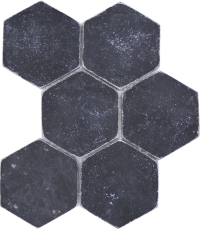 Hand-painted natural stone mosaic tiles marble black matt wall floor kitchen bathroom shower MOS42-HX143_m