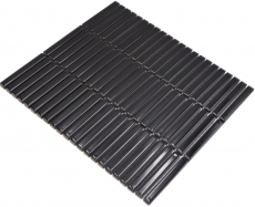 Hand-painted ceramic mosaic mosaic tiles black glossy wall kitchen bathroom shower MOS24-CG21_m